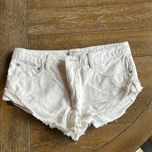 Free People White Denim Shorts